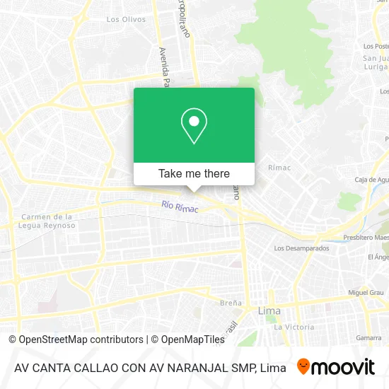 Mapa de AV  CANTA CALLAO CON AV  NARANJAL  SMP