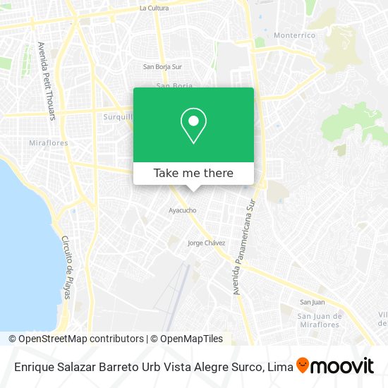 Enrique Salazar Barreto  Urb Vista Alegre Surco map