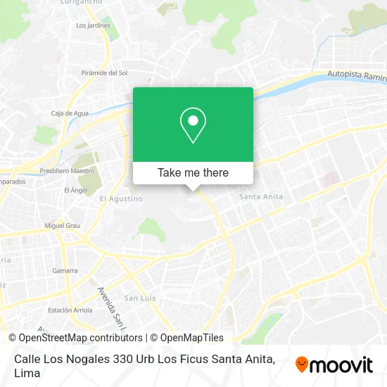 Mapa de Calle Los Nogales 330   Urb  Los Ficus Santa Anita