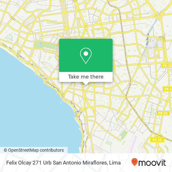 Felix Olcay 271   Urb San Antonio   Miraflores map