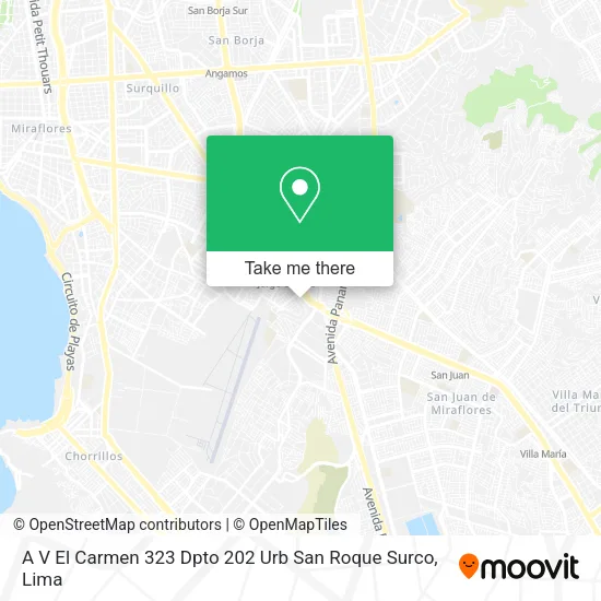 A V  El Carmen 323 Dpto 202 Urb San Roque Surco map
