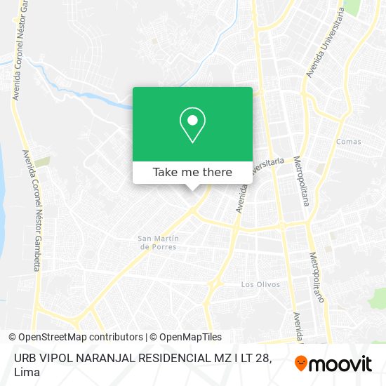 Mapa de URB VIPOL  NARANJAL RESIDENCIAL MZ I LT 28