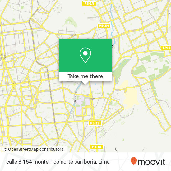 Mapa de calle 8   154 monterrico norte san borja
