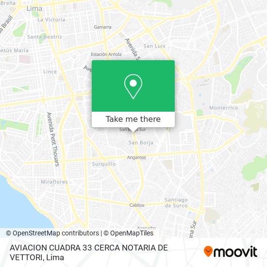 AVIACION CUADRA 33  CERCA NOTARIA DE VETTORI map