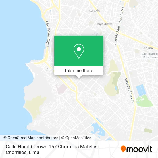 Mapa de Calle Harold Crown 157 Chorrillos Matellini Chorrillos