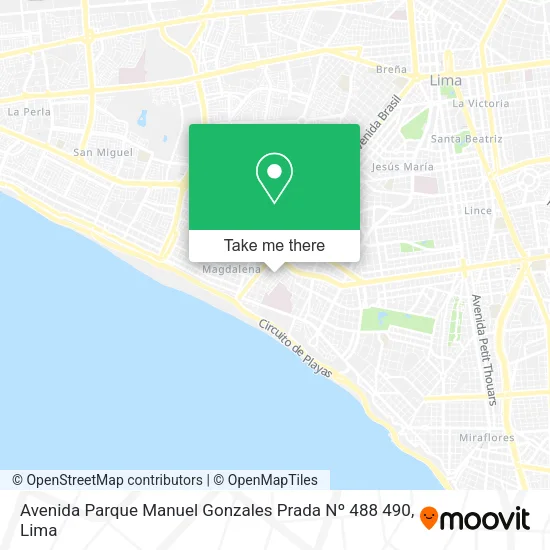 Mapa de Avenida Parque Manuel Gonzales Prada Nº 488 490