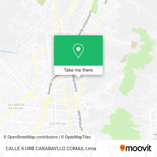 Mapa de CALLE 6 URB  CARABAYLLO COMAS