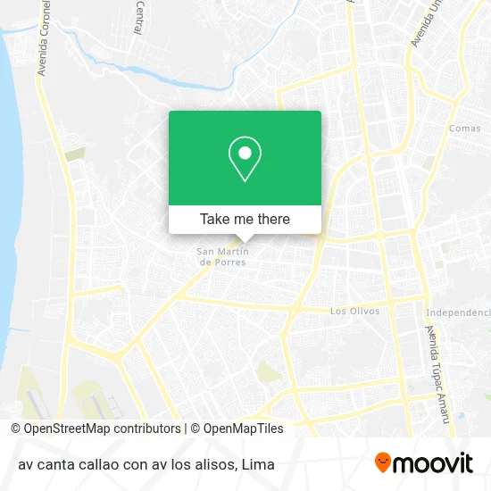 av canta callao con av los alisos map