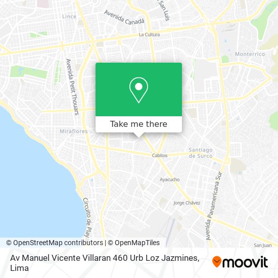 Av  Manuel Vicente Villaran 460   Urb  Loz Jazmines map