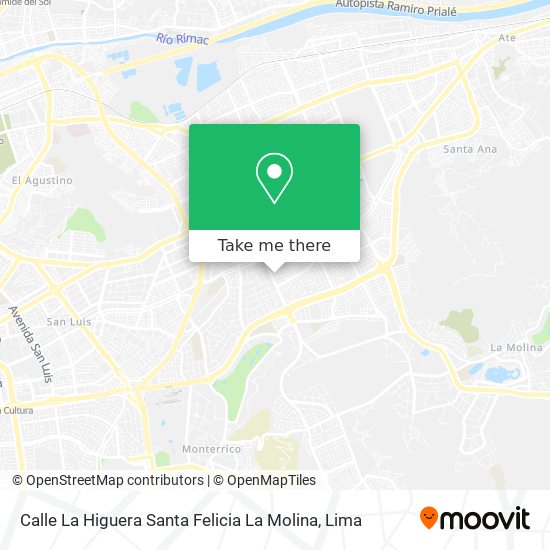 Calle La Higuera  Santa Felicia  La Molina map