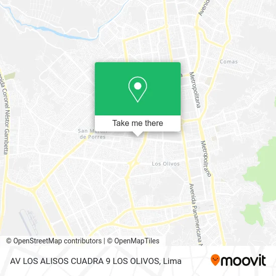 AV  LOS ALISOS CUADRA 9  LOS OLIVOS map