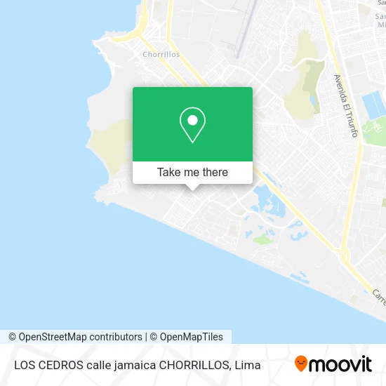 Mapa de LOS CEDROS  calle jamaica  CHORRILLOS