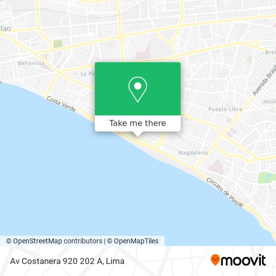 Mapa de Av  Costanera 920      202 A