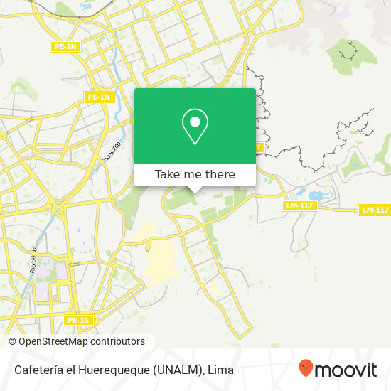 Cafetería el Huerequeque (UNALM) map