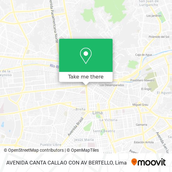 AVENIDA CANTA CALLAO CON AV BERTELLO map