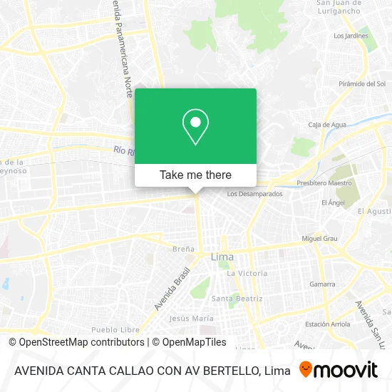 AVENIDA CANTA CALLAO CON AV BERTELLO map