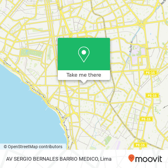 AV  SERGIO BERNALES  BARRIO MEDICO map