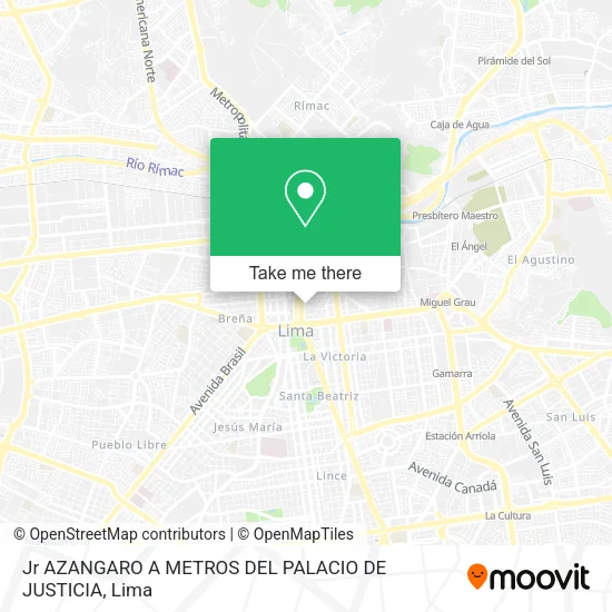 Mapa de Jr  AZANGARO A METROS DEL PALACIO DE JUSTICIA