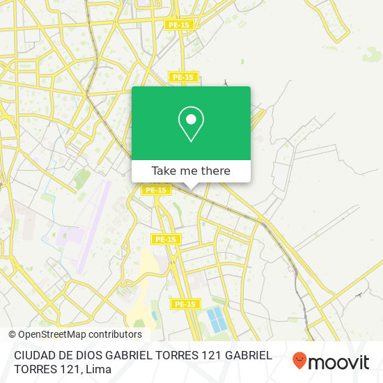 Mapa de CIUDAD DE DIOS  GABRIEL TORRES 121 GABRIEL TORRES 121