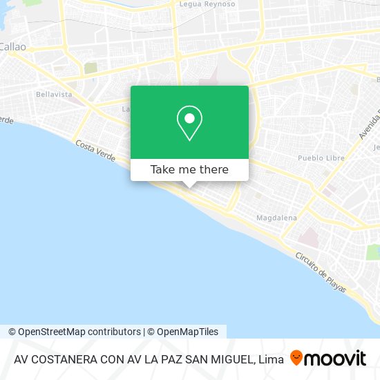 AV  COSTANERA CON AV  LA PAZ   SAN MIGUEL map