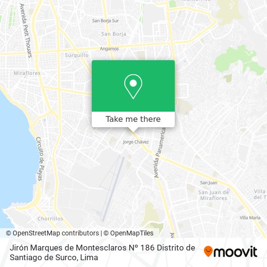 Jirón Marques de Montesclaros Nº 186  Distrito de Santiago de Surco map