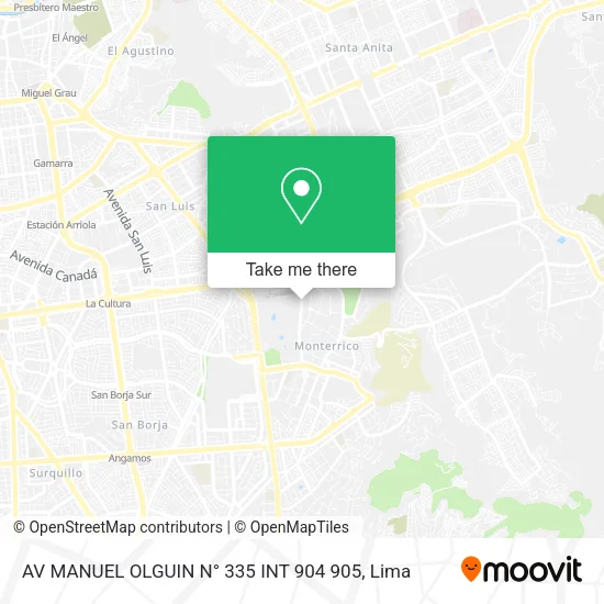 Mapa de AV  MANUEL OLGUIN N° 335 INT 904  905