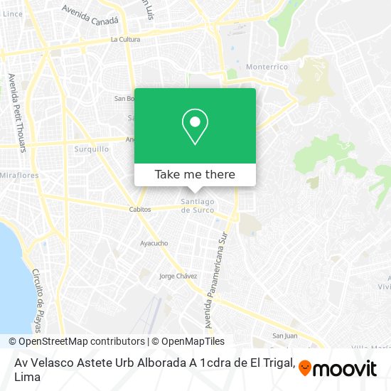 Av  Velasco Astete  Urb  Alborada  A 1cdra de El Trigal map