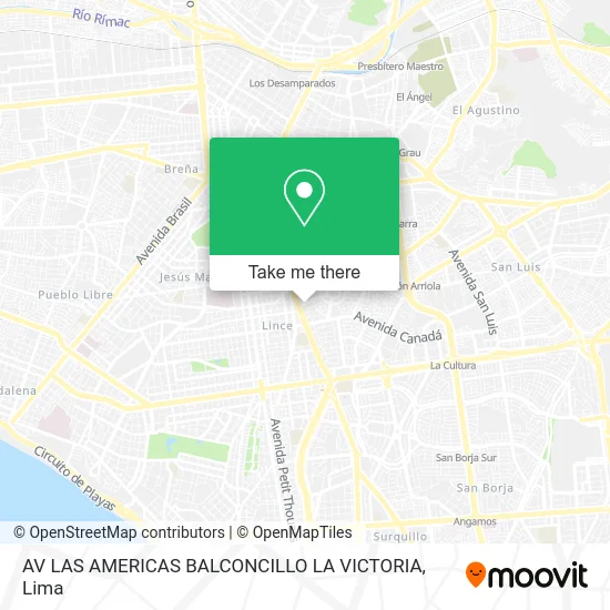 AV  LAS AMERICAS BALCONCILLO LA VICTORIA map