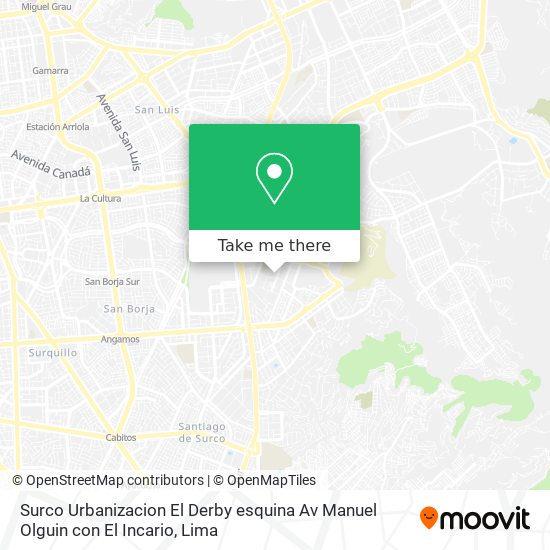 Mapa de Surco Urbanizacion El Derby  esquina Av  Manuel Olguin con El Incario