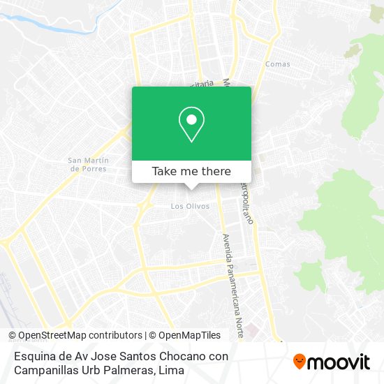 Esquina de Av Jose Santos Chocano con  Campanillas  Urb Palmeras map
