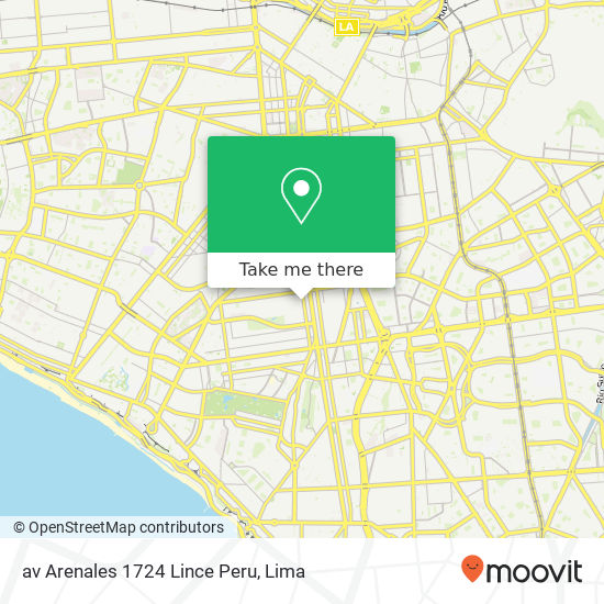 av Arenales 1724 Lince  Peru map