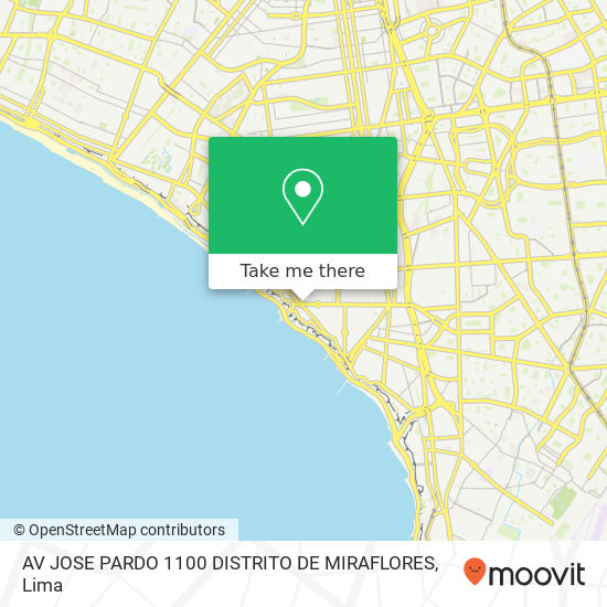 AV  JOSE PARDO 1100 DISTRITO DE MIRAFLORES map