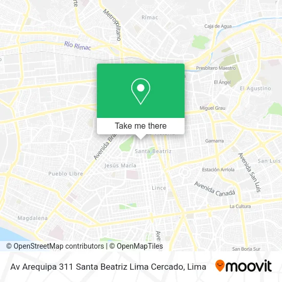 Mapa de Av  Arequipa 311  Santa Beatriz  Lima Cercado