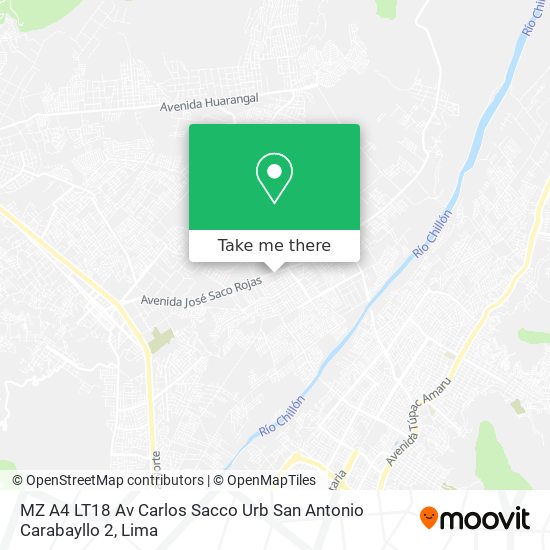 MZ A4 LT18   Av  Carlos Sacco  Urb  San Antonio Carabayllo 2 map