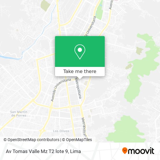 Av  Tomas Valle Mz T2 lote 9 map