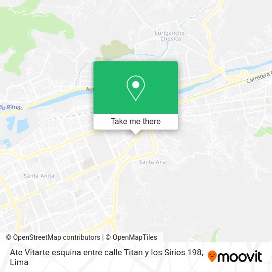 Mapa de Ate Vitarte  esquina entre calle Titan  y los  Sirios 198