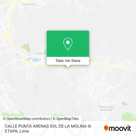Mapa de CALLE PUNTA ARENAS SOL DE LA MOLINA III ETAPA