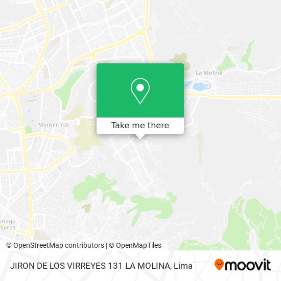 JIRON DE LOS VIRREYES 131 LA MOLINA map