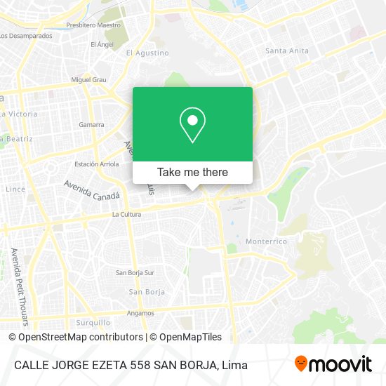 CALLE JORGE EZETA  558   SAN BORJA map
