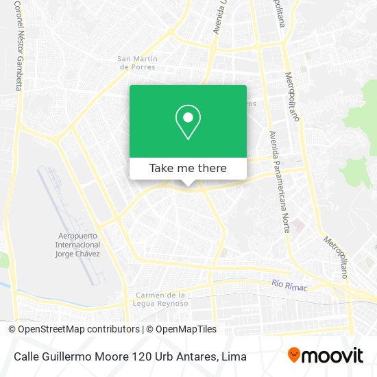 Mapa de Calle Guillermo Moore 120   Urb  Antares