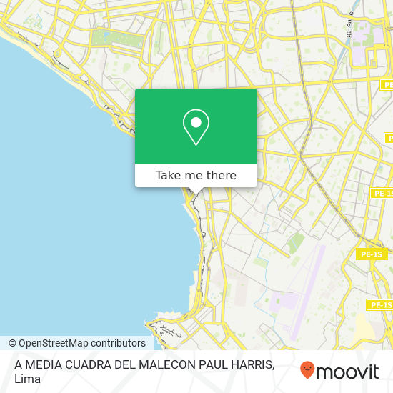 A MEDIA CUADRA DEL MALECON PAUL HARRIS map