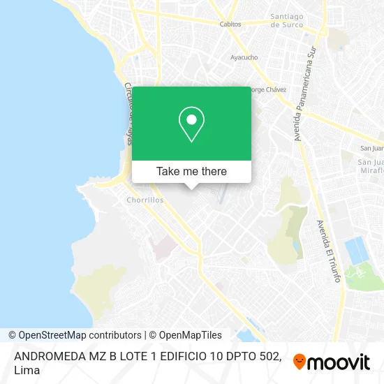Mapa de ANDROMEDA MZ B LOTE 1 EDIFICIO 10 DPTO 502