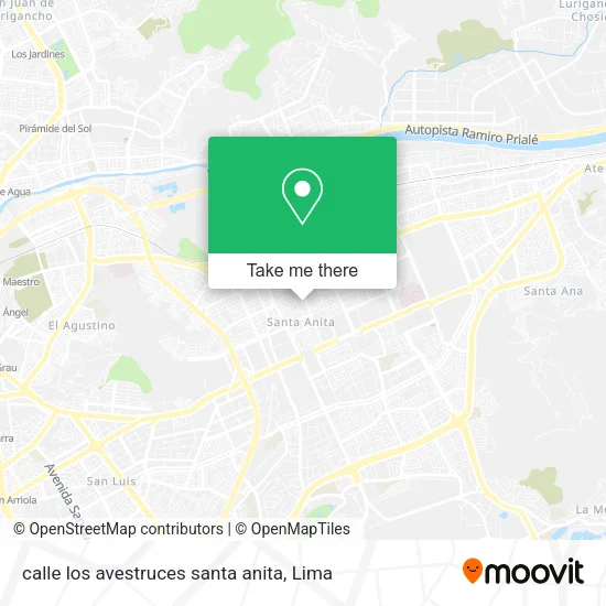 Mapa de calle los avestruces santa anita