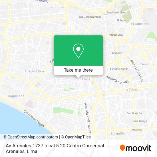 Mapa de Av  Arenales 1737 local 5 20 Centro Comercial Arenales