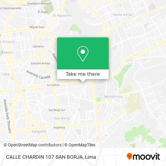 CALLE CHARDIN 107 SAN BORJA map