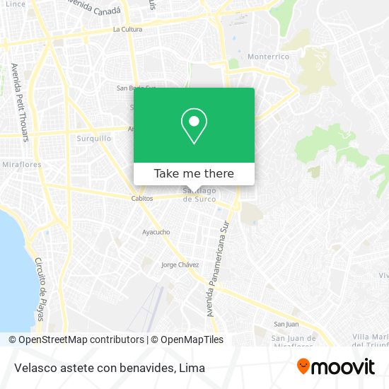 Velasco astete con benavides map