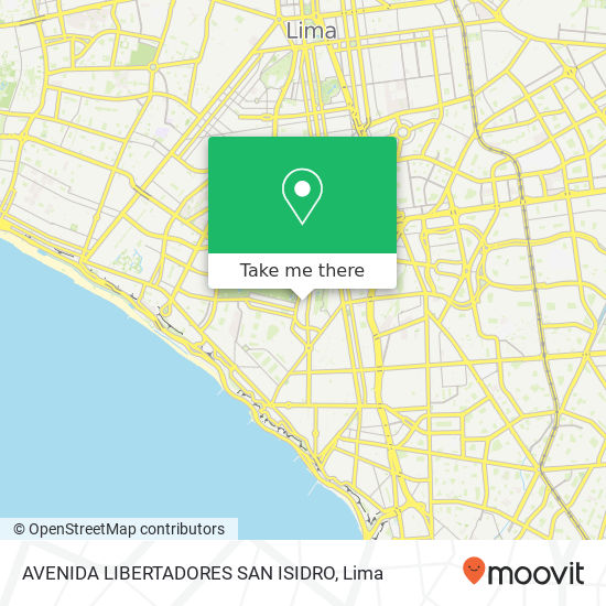 AVENIDA LIBERTADORES  SAN ISIDRO map