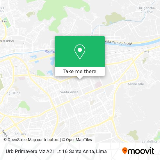 Urb Primavera Mz A21 Lt 16 Santa Anita map
