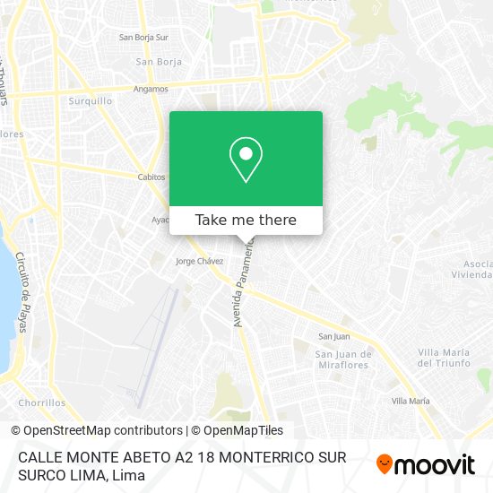 CALLE MONTE ABETO A2 18 MONTERRICO SUR   SURCO  LIMA map