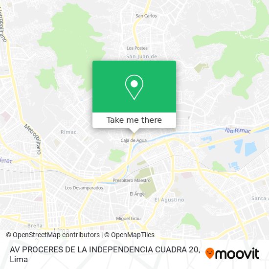 AV  PROCERES DE LA INDEPENDENCIA CUADRA 20 map
